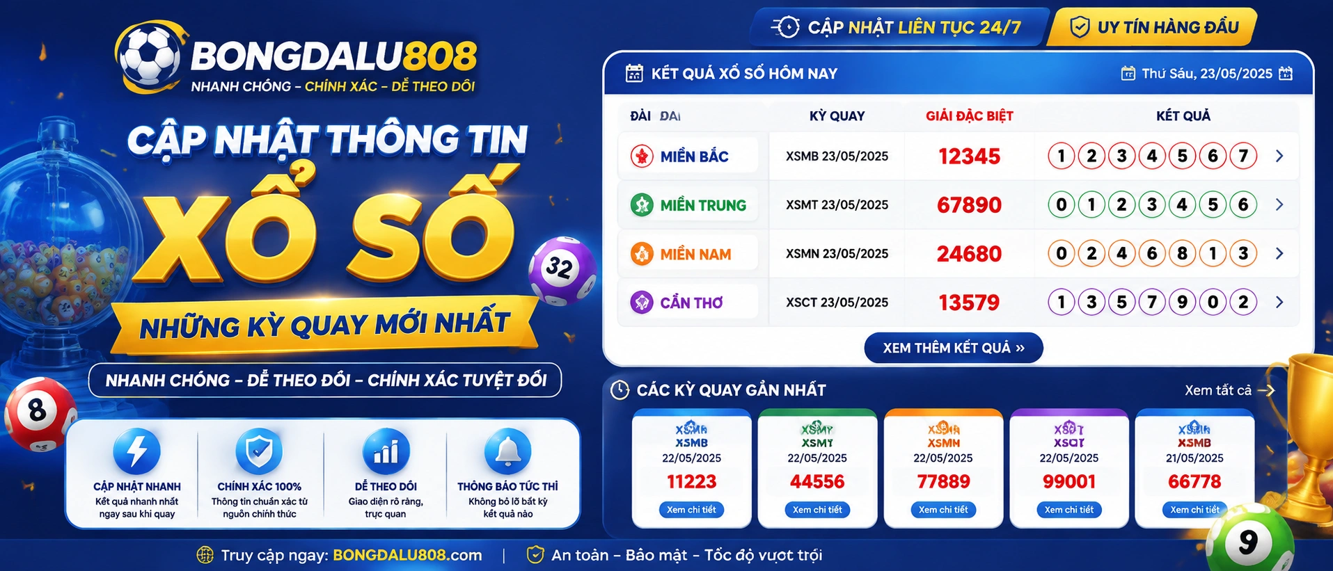 Giao diện Xổ Số bongdalu808 với khu vực tra cứu kết quả và lối vào nhanh